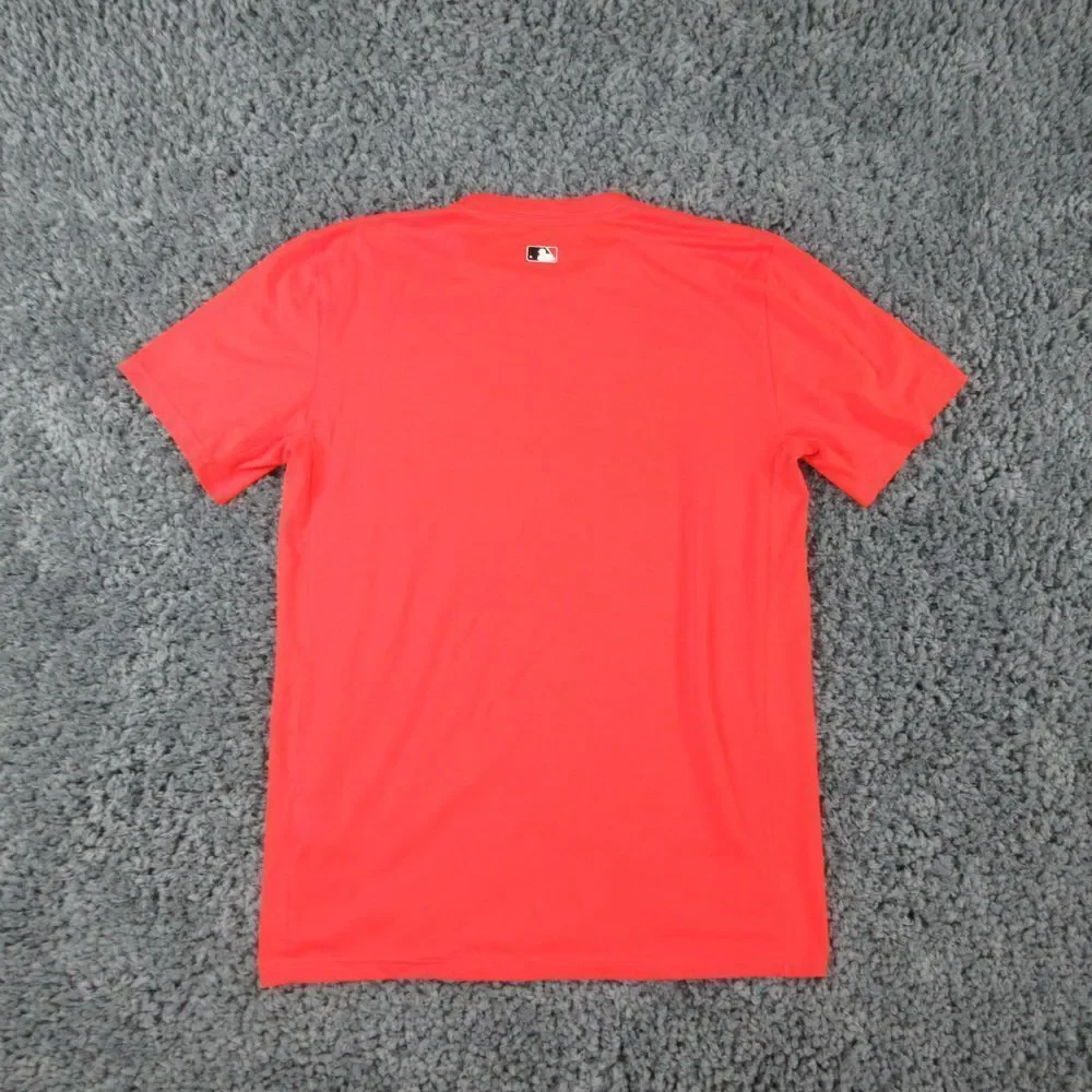 Nike Shirt Mens Small Orange Marlins Baseball Dri-Fit Short Sleeve '